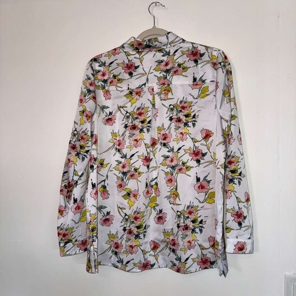 Nicole Miller Tops - Nicole Miller Women's Size PM Button Up Shirt Water Color Floral Soft Girl Work